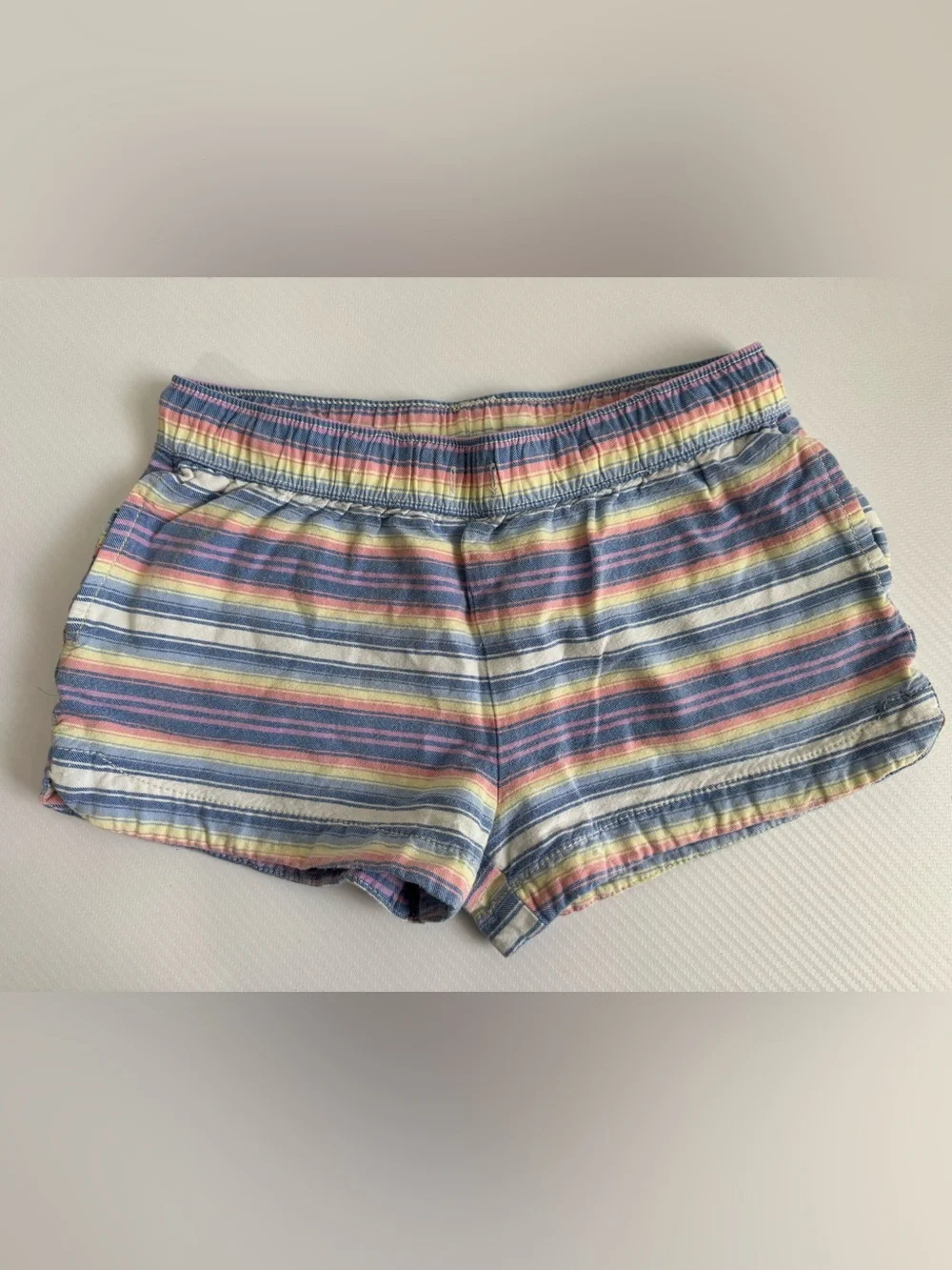 OshKosh B'gosh Pastel Striped Cotton Sleep Shorts - Blue, Pink, Yellow